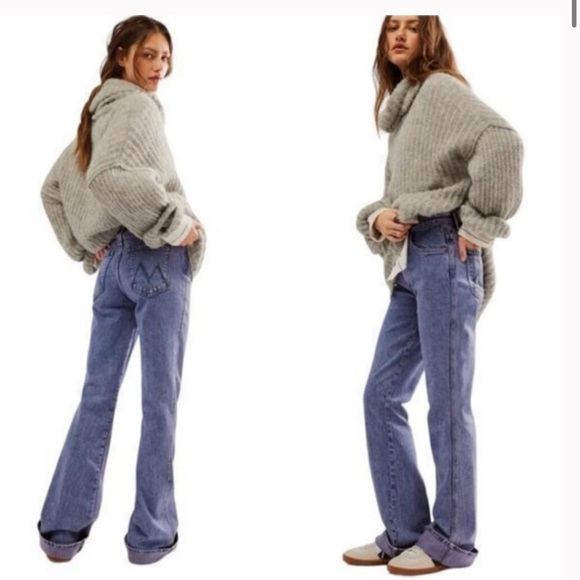 MOTHER The Desperado Heel High Rise Flare Jean in acid trip size 30 - Picture 8 of 11